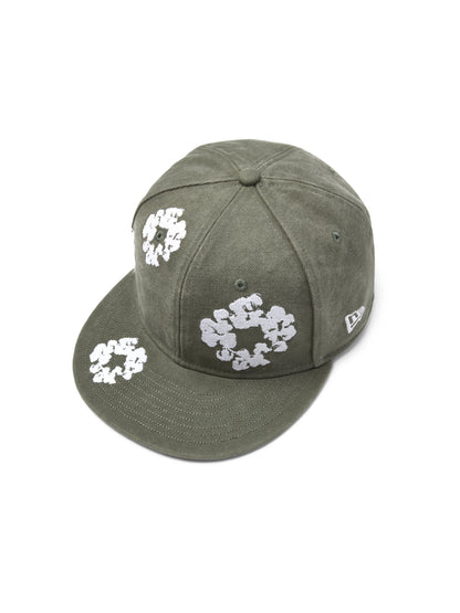 Cotton Wreath New Era 59FIFTY Canvas Fitted Cap Washed Olive – view 3
