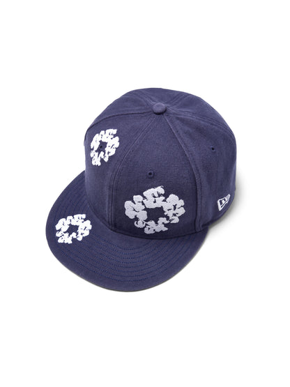 Cotton Wreath New Era 59FIFTY Canvas Fitted Cap Washed Indigo – view 3
