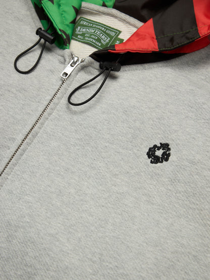 Pan African Peace Wreath Zip Up Hoodie Grey