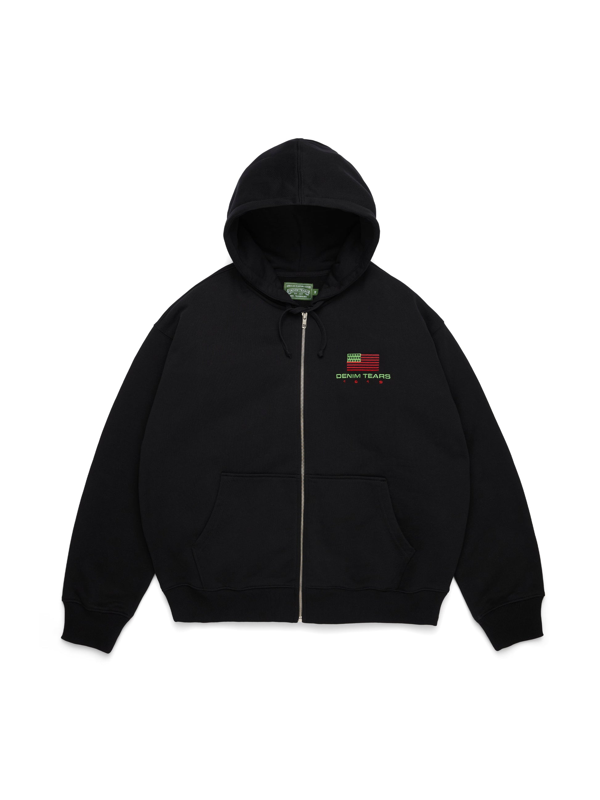Pan African Zip Hoodie Black