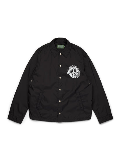 Peace Wreath Coaches Jacket Black