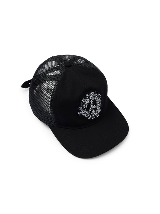 Peace Wreath Trucker Hat Black