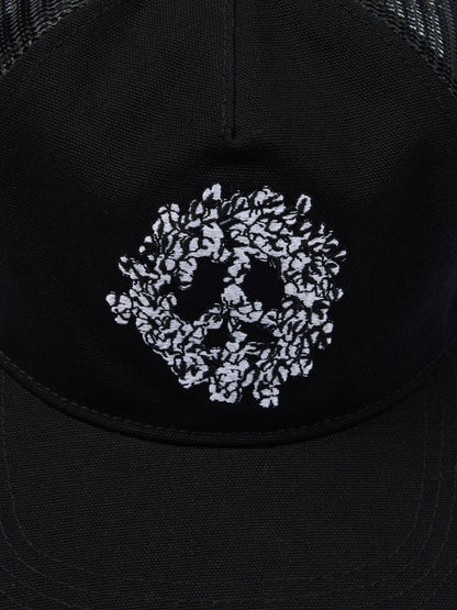 Peace Wreath Trucker Hat Black – view 3
