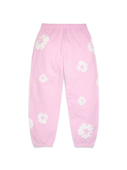 Cotton Wreath Sweatpants Powder Pink