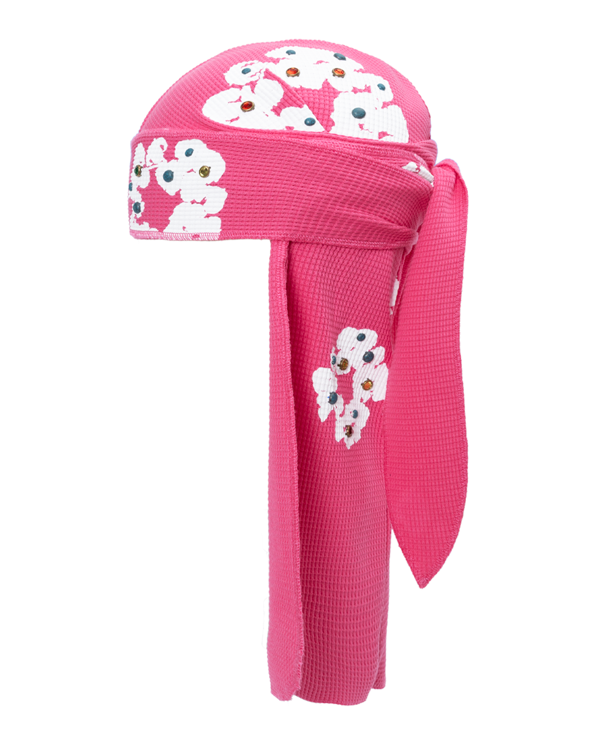 Rhinestone Cotton Wreath Durag Pink