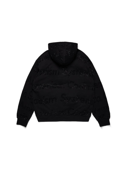 Systemic Racism Controls America Zip Hoodie Black – view 2