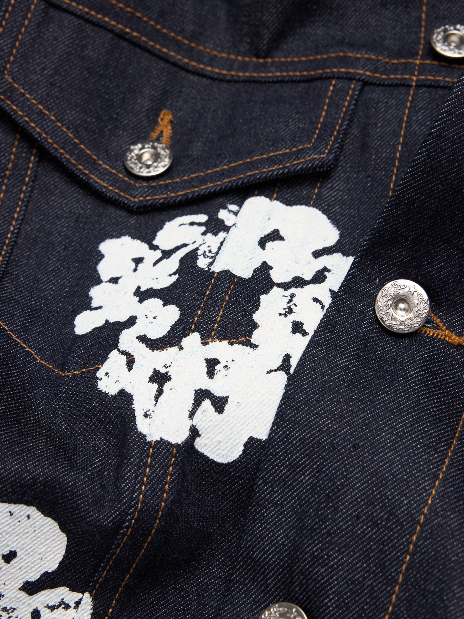 Cotton Wreath Denim Jacket Selvedge – view 3