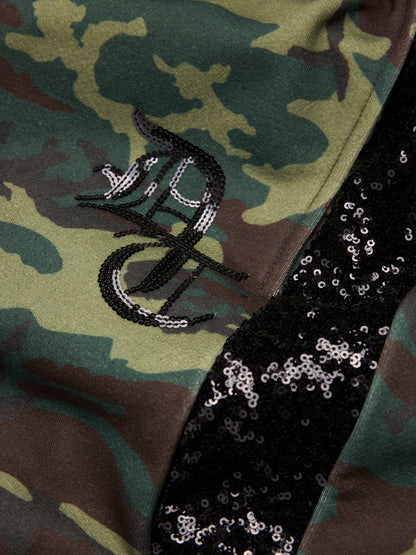 Camo Sequins Open Hem Sweatpant – view 3