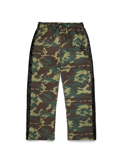 Camo Sequins Open Hem Sweatpant
