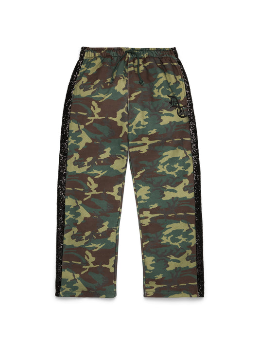 Camo Sequins Open Hem Sweatpant