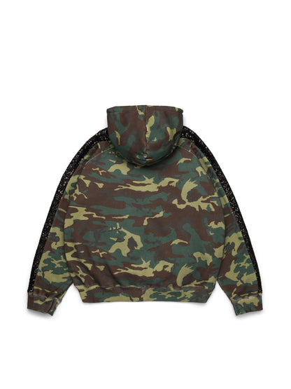 Sequins Sleeve Panel Zip Hoodie Camo – view 3