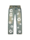 Straight Cotton Wreath Denim Pant Dirty Wash