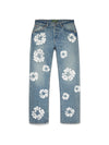 Straight Cotton Wreath Denim Pant Light Wash