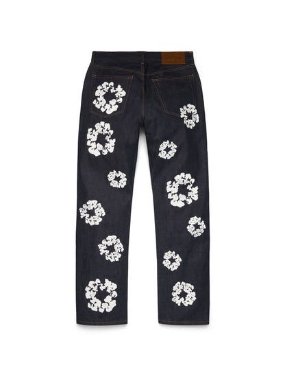 Straight Cotton Wreath Denim Pant Selvedge – view 2