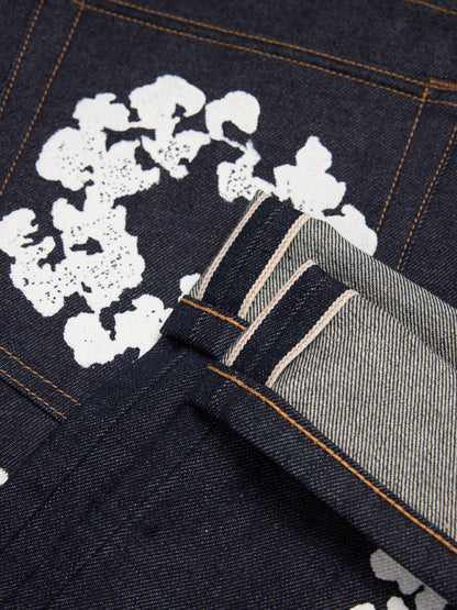 Straight Cotton Wreath Denim Pant Selvedge – view 3