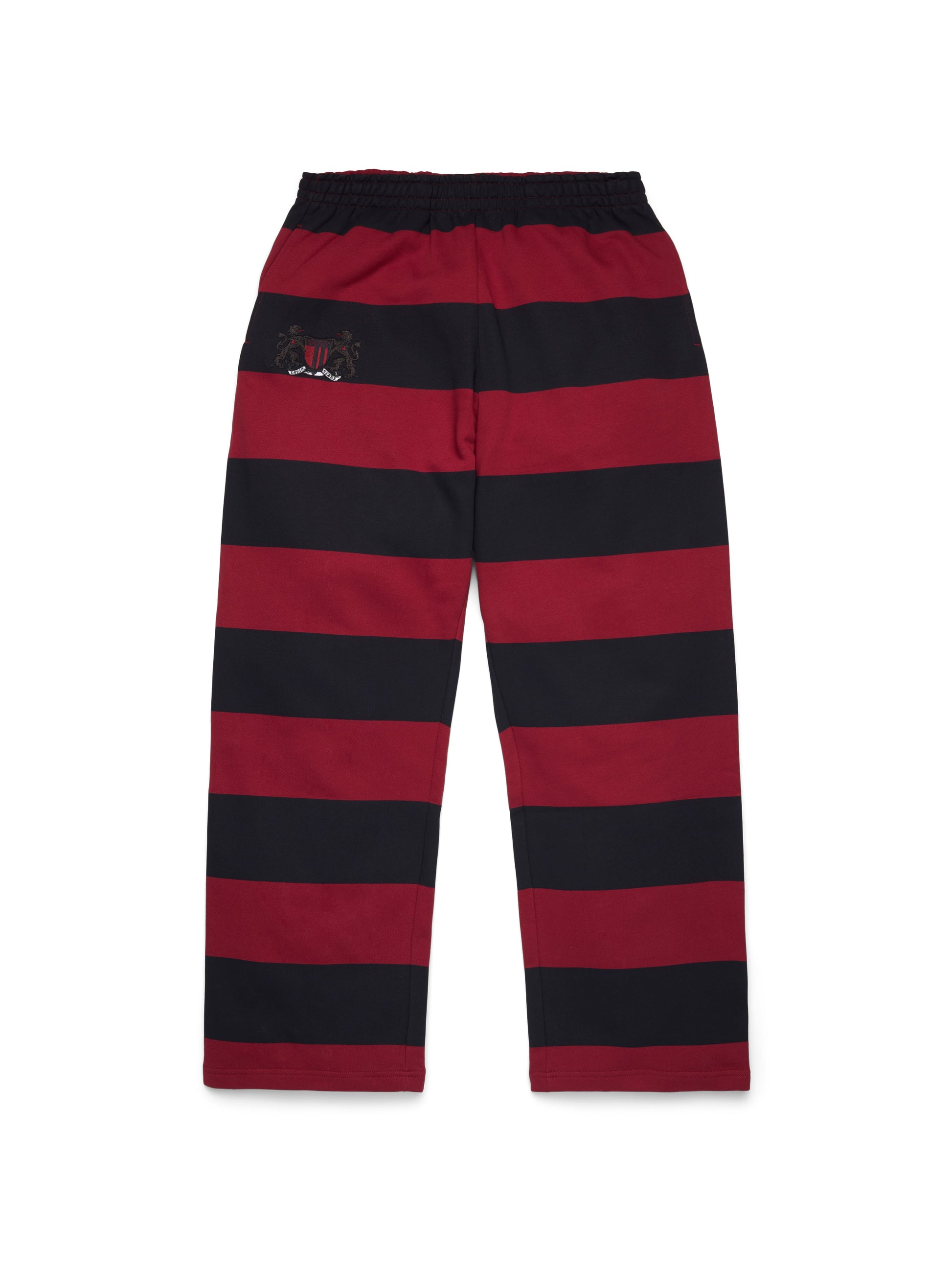 Striped Crest Open Hem Sweatpant Red/Navy