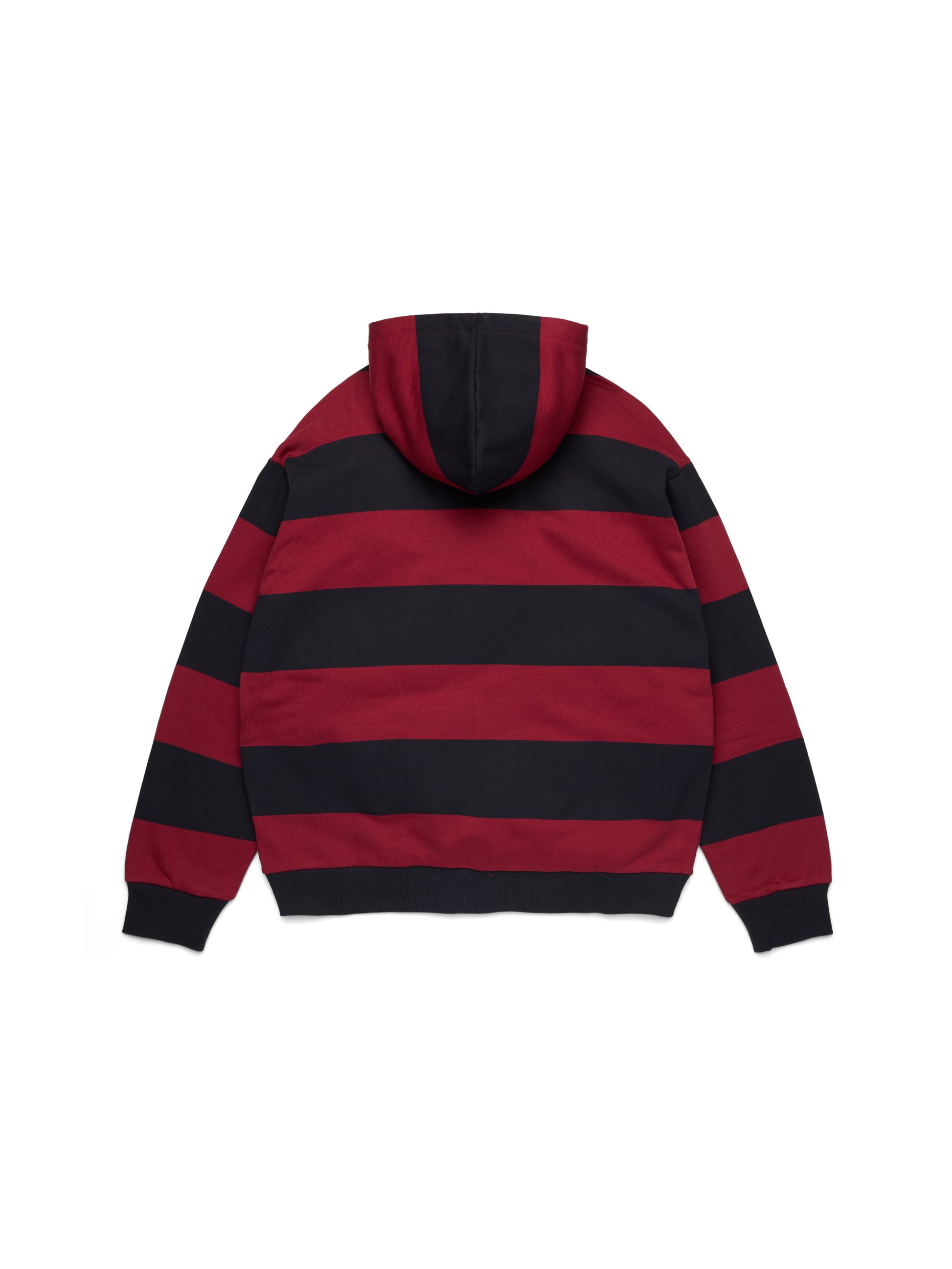 Striped Crest Zip Hoodie Red/Navy – view 2