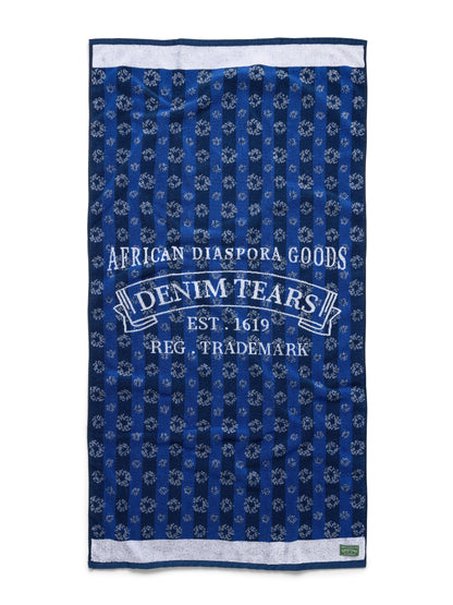 André Leon Talley ADG Monogram Towel Blue