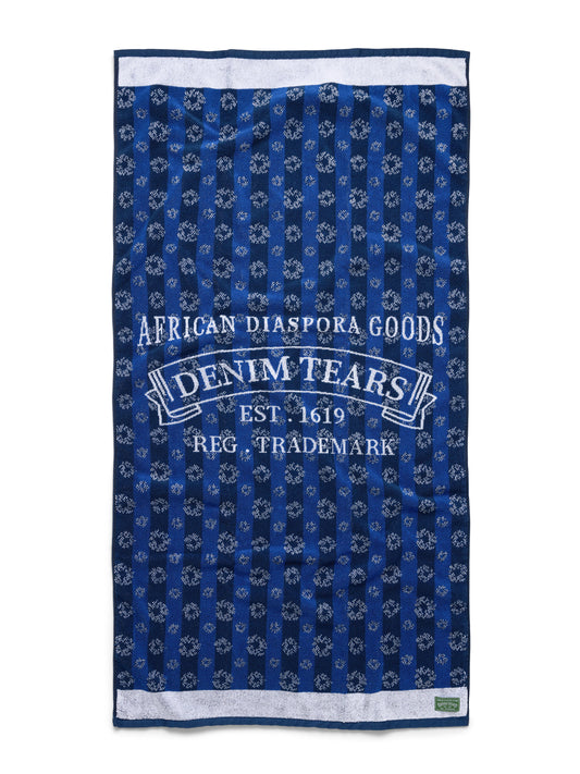 André Leon Talley ADG Monogram Towel Blue