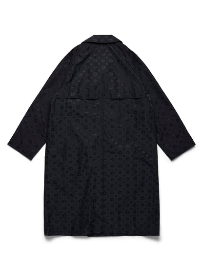 André Leon Talley Wreath Monogram Trench Coat Black