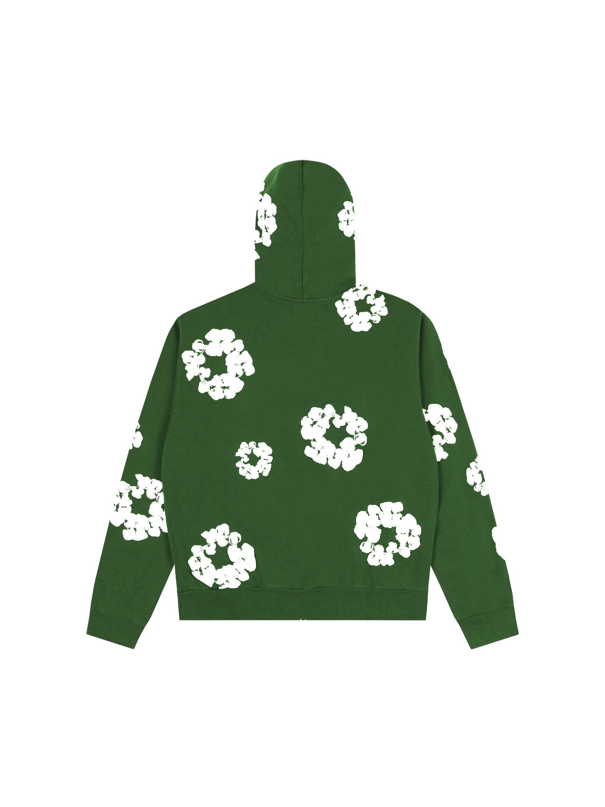 Cotton Wreath Zip Hoodie Green – view 2